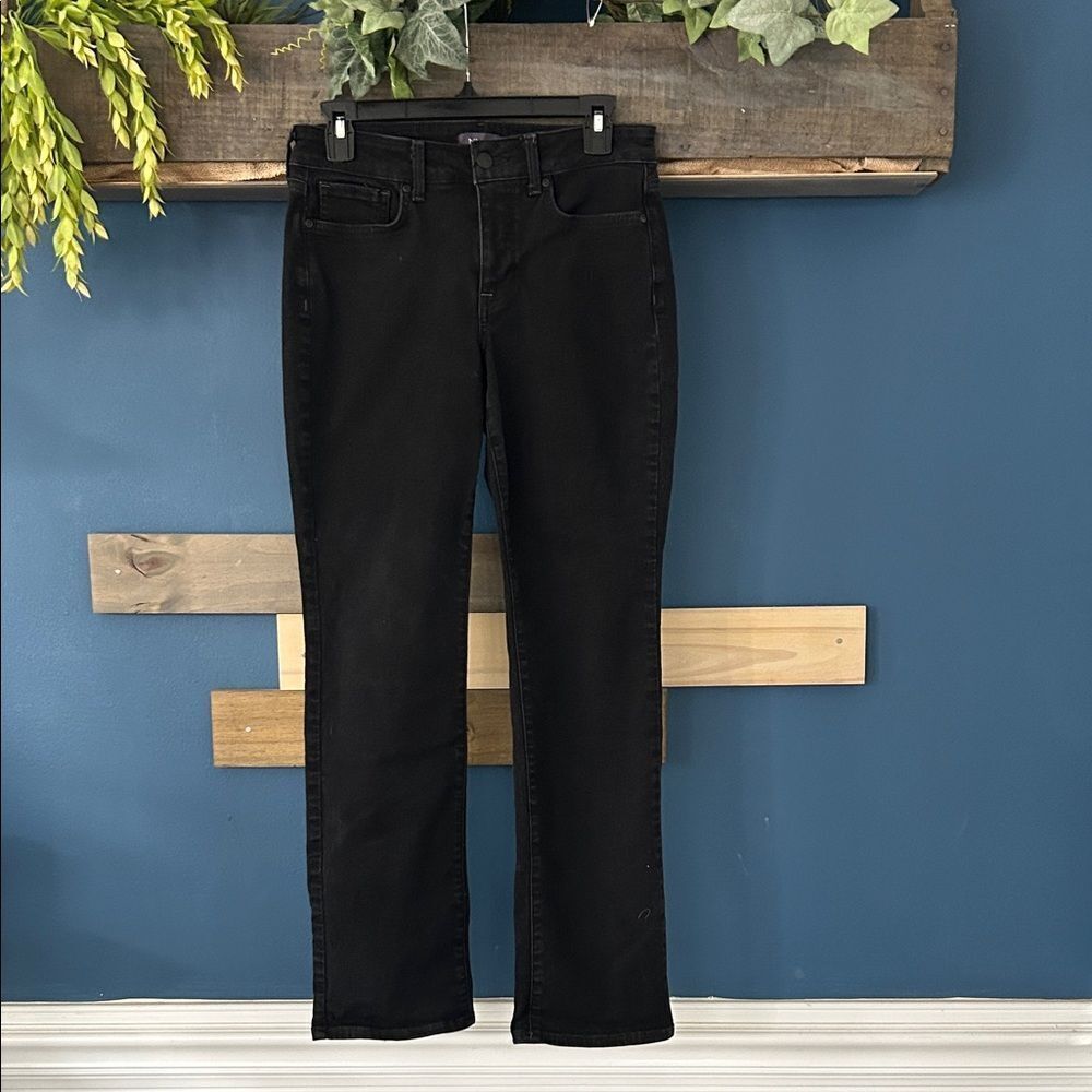 NYDJ Women's Marilyn Straight Leg Black Jeans 6P